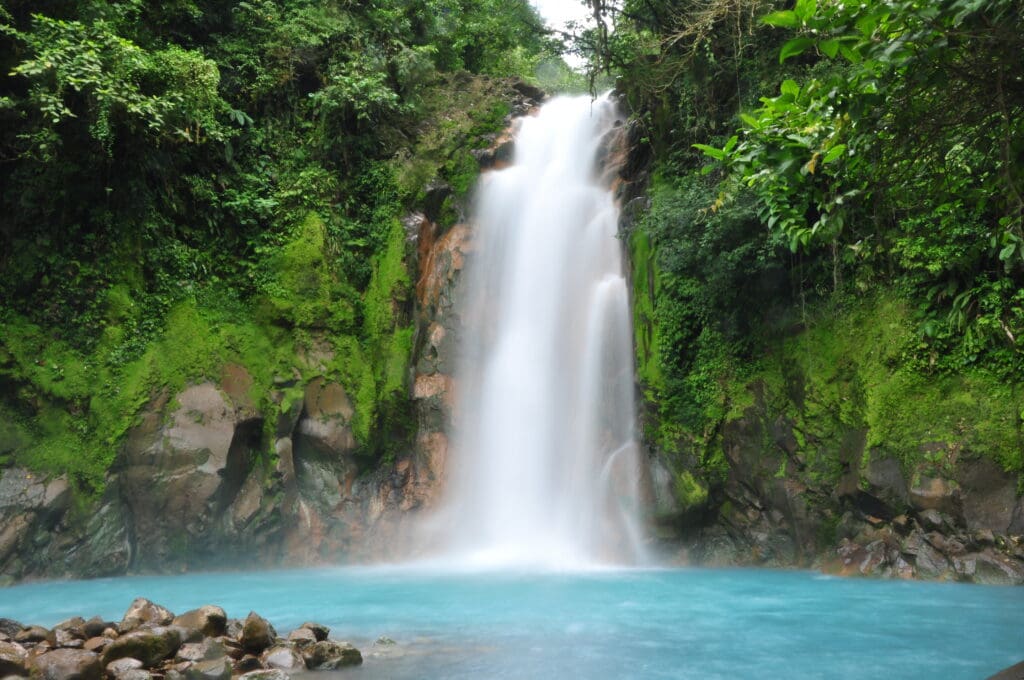 Celestial,Blue,Waterfall,In,Costa,Rica