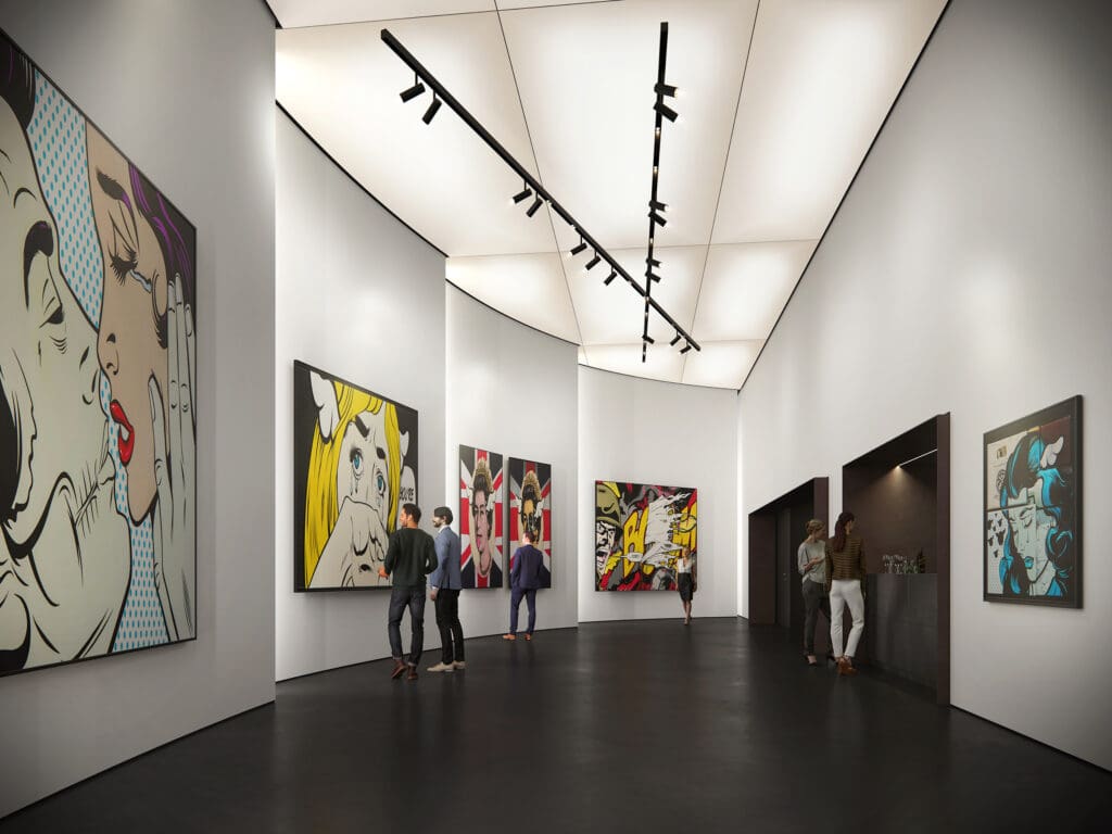 To showcase the art’beat programme, the property features an immersive 135sqm art gallery