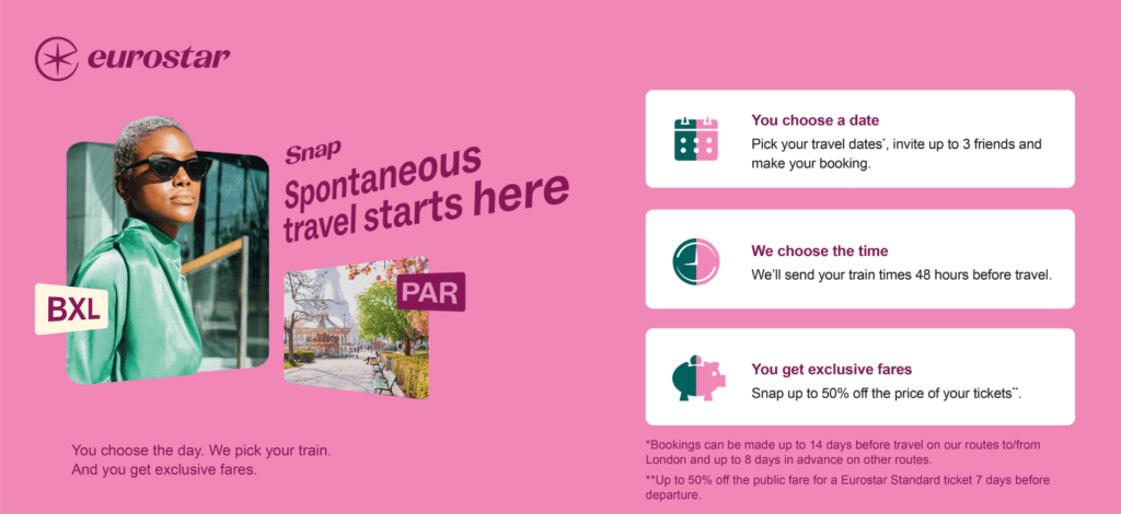 Eurostar reintroduces its ‘Snap’ service for spontaneous travel adventures