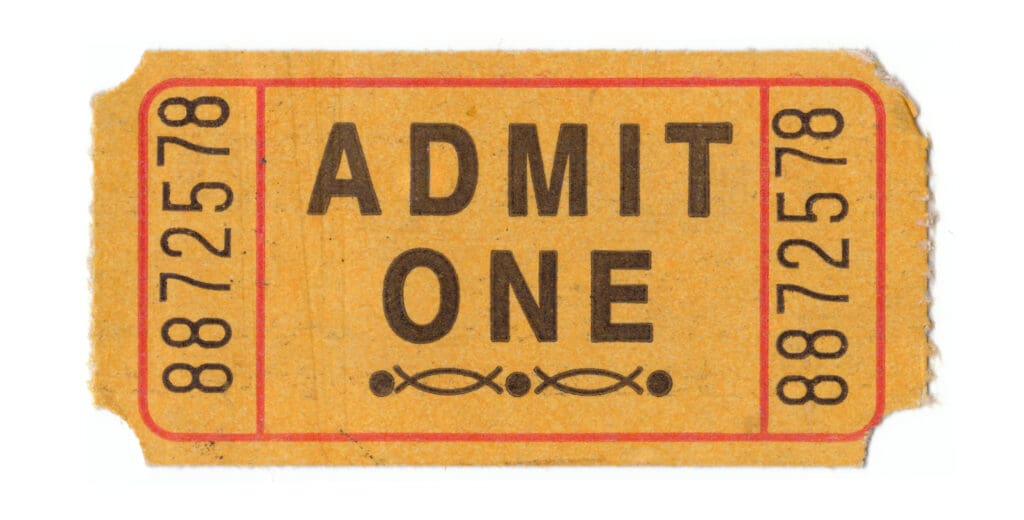 Generic,Vintage,Admit,One,Ticket,Close,Up