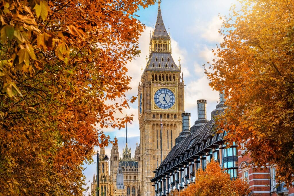 London,During,Autumn,Time,With,The,Big,Ben,Clocktower,At