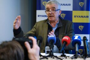 Ryanair boss Michael O’Leary predicts Donald Trump’s re-election will cut global air fares by reversing net-zero efforts and boosting US oil output.
