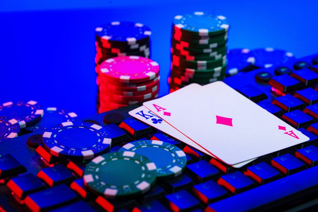 A,Vibrant,Arrangement,Of,Poker,Chips,And,Playing,Cards,On