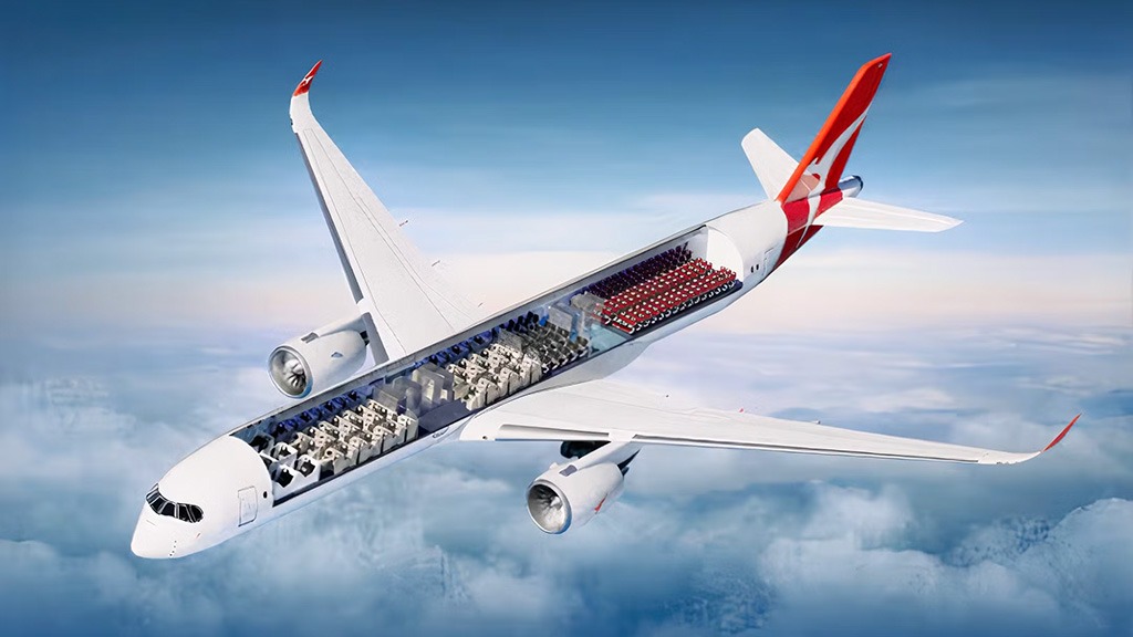 Qantas has unveiled the first images of its ultra long-range Airbus A350-1000, the aircraft that will make history by flying passengers non-stop from Sydney to London and New York from 2027 — cutting up to four hours off total journey times.