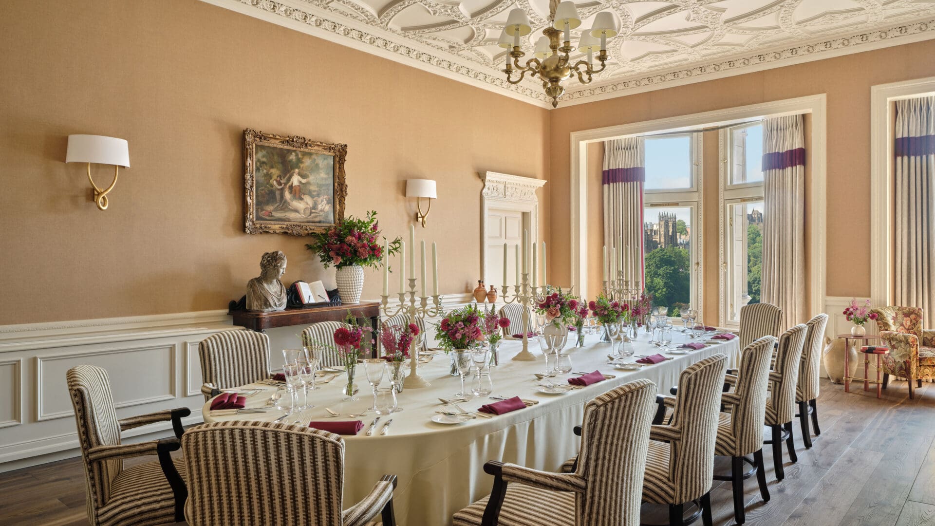 The Muriel Spark Room, dinner set up