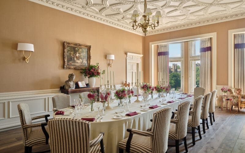 The Muriel Spark Room, dinner set up