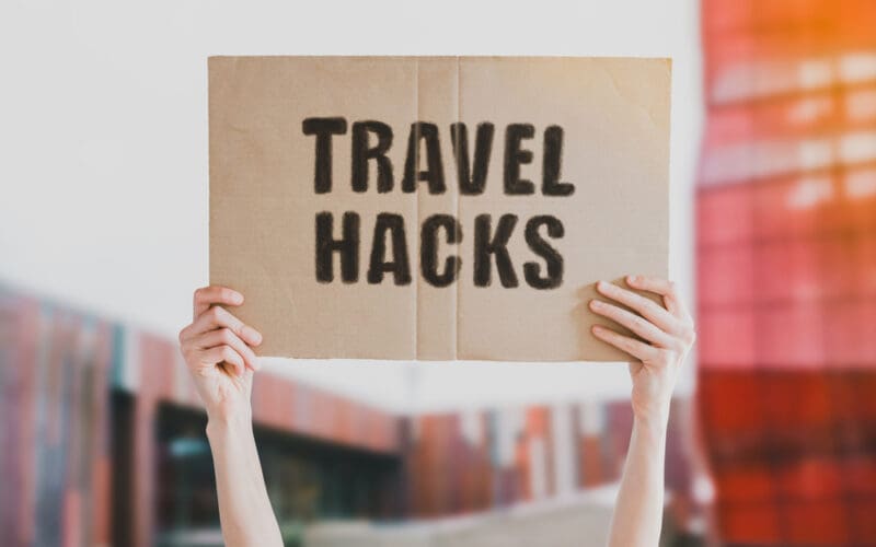 The,Phrase,",Travel,Hacks,",Drawn,On,A,Carton