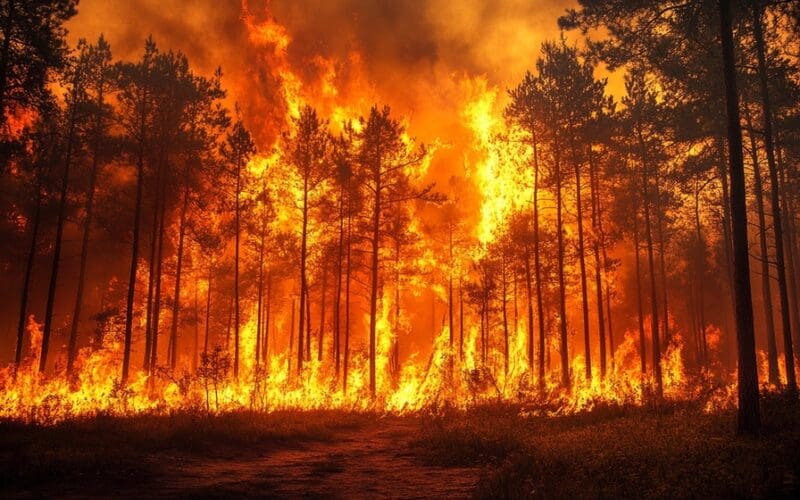 A,Striking,Image,Capturing,The,Intensity,Of,A,Forest,Fire,