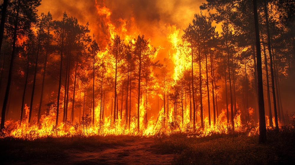 A,Striking,Image,Capturing,The,Intensity,Of,A,Forest,Fire,