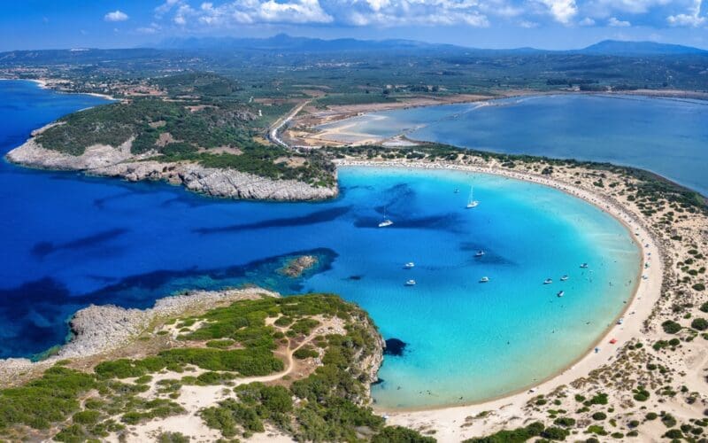 Panoramic,Aerial,View,Of,The,Coastal,Landscape,Of,South,Peloponnese