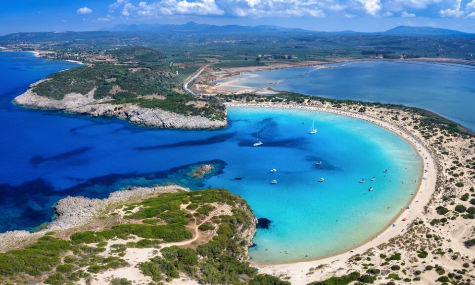 Panoramic,Aerial,View,Of,The,Coastal,Landscape,Of,South,Peloponnese