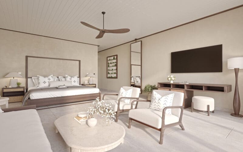 Beach Suite Main Bedroom and Living Area2