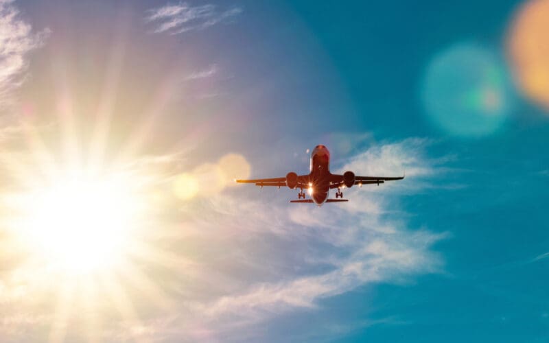 Passanger,Aircraft,Flying,In,Sky,,Sunny,Clear,Weather