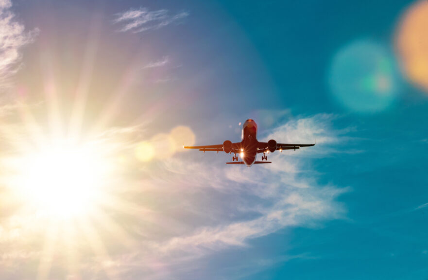 Passanger,Aircraft,Flying,In,Sky,,Sunny,Clear,Weather