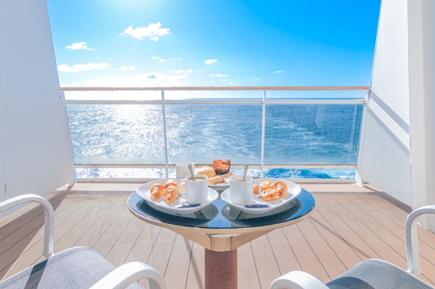 Coffee,Table,For,Two,People,With,Breakfast,On,The,Terrace