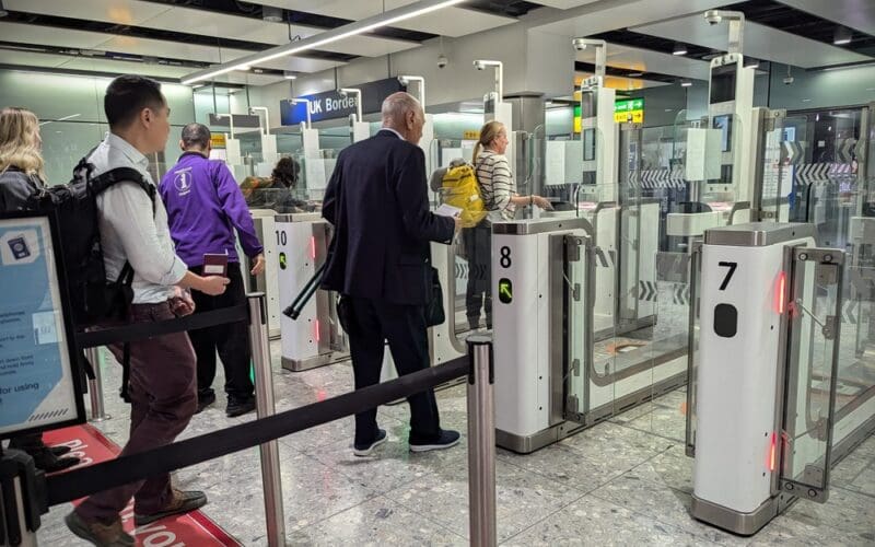 Air,Travellers,Pass,Through,Automated,Passport,Border,Control,E-gates,At