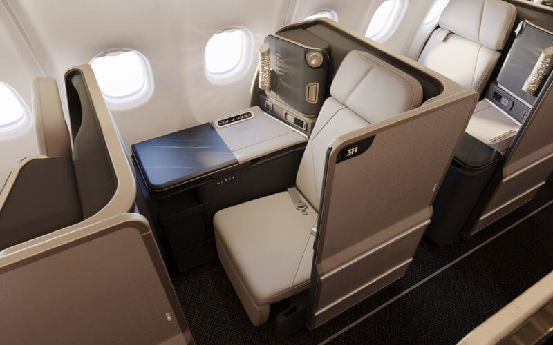Closed-door First suite with a large screen on board the new Etihad A330neo cabin