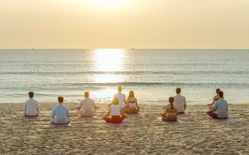 Yoga by the beach