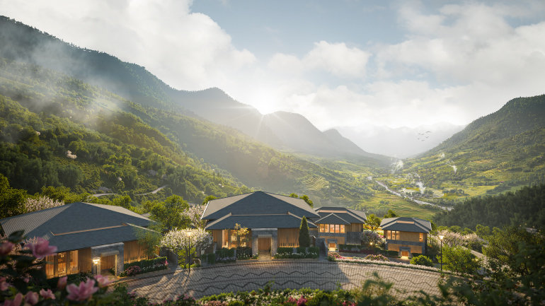 Terraced rice fields in the Muong Hoa Valley, future site of the InterContinental Sapa Resort in northern Vietnam