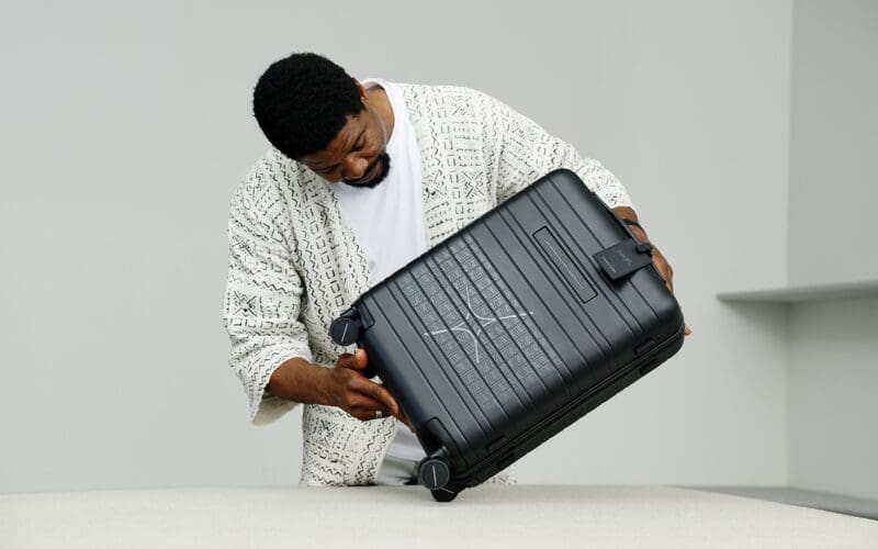 Horizn Studios Emeka Edition H5 cabin case featuring Emeka Ogboh's kola nut symbol