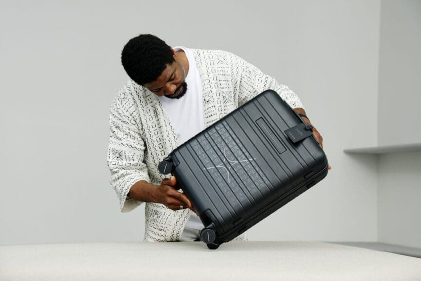 Horizn Studios Emeka Edition H5 cabin case featuring Emeka Ogboh's kola nut symbol