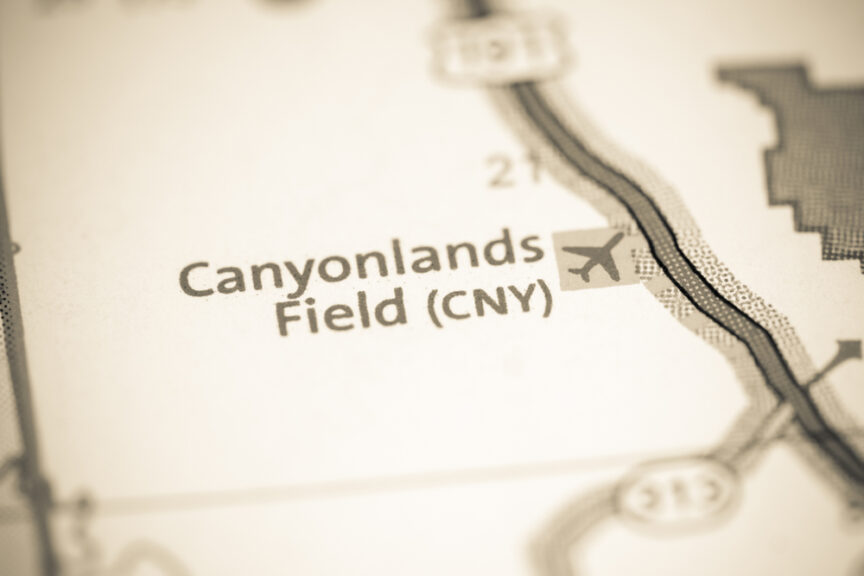 Canyonlands,Field,Cny.,Utah.,Usa,On,A,Map